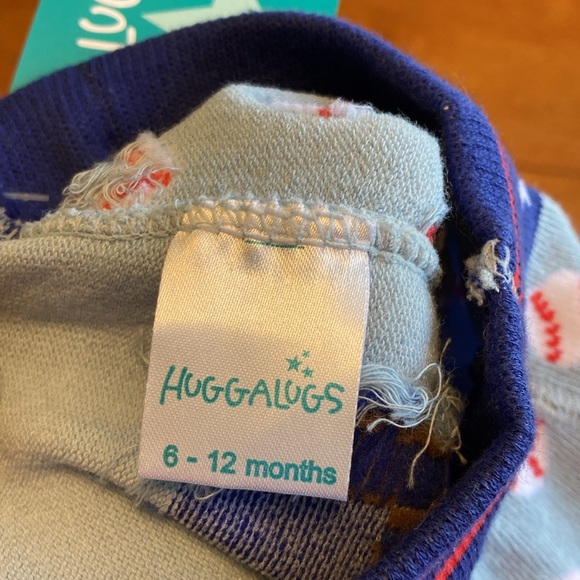 Huggalugs Kids Baby Size 6-12 Month Set of Two Knit Crawling Pants Dog Baseball - Picture 5 of 10
